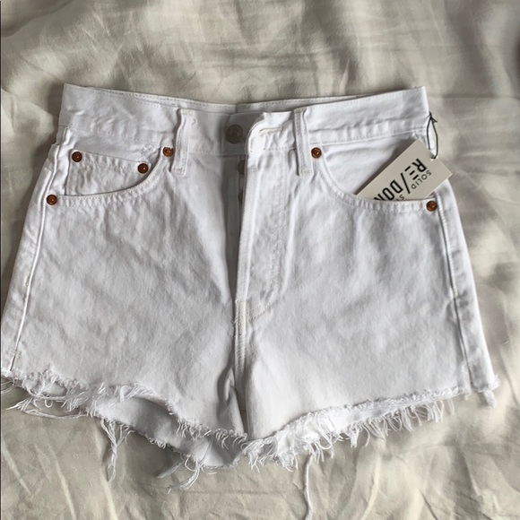 NWT SOLD OUT RE/done high waisted shorts - Picture 4 of 7